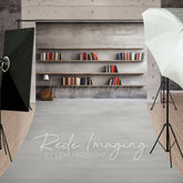 Lofaris Minimalist Grey Dark Room Bookshelf Sweep Backdrop