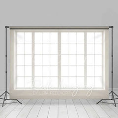 Lofaris Minimalist White Window Photography Backdrop Bright Indoor Studio Portrait Background Elegant Home Decor