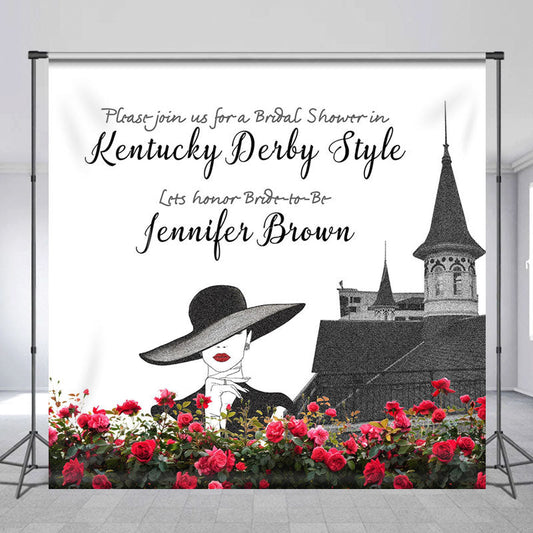 Lofaris Miss Kentucky Derby Custom Bridal Shower Backdrop