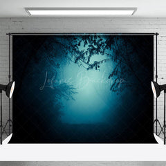 Lofaris Misty Forest Dark Night Scary Photography Backdrop