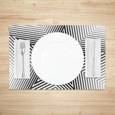 Lofaris Modern Abstract Black Lines and Stars Set of 4 Placemats for Contemporary Celestial Kitchen Decor