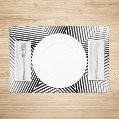 Lofaris Modern Abstract Black Lines and Stars Set of 4 Placemats for Contemporary Celestial Kitchen Decor