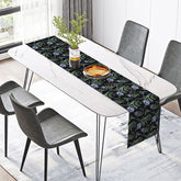 Lofaris Modern Abstract Floral Table Runner with Black and Green Leaves for Elegant Botanical Dining Room Decor