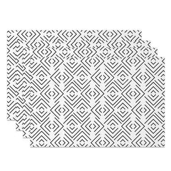 Lofaris Modern Abstract Geometric Lines Pattern Set of 4 Placemats for Minimalist and Contemporary Kitchen Decor