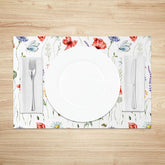 Lofaris Modern Abstract Placemats Set of 4 in Green and Beige for Contemporary Minimalist Dining Table