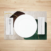 Lofaris Modern Abstract Placemats Set of 4 in Grey Green and Gold for Contemporary Dining Table Decor