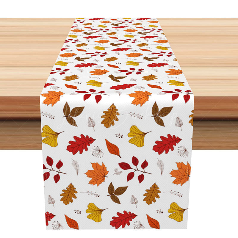 Lofaris Modern Autumn Leaves Table Runner Minimalist Botanical Dining Decor Simple and Elegant Fall Kitchen Linen