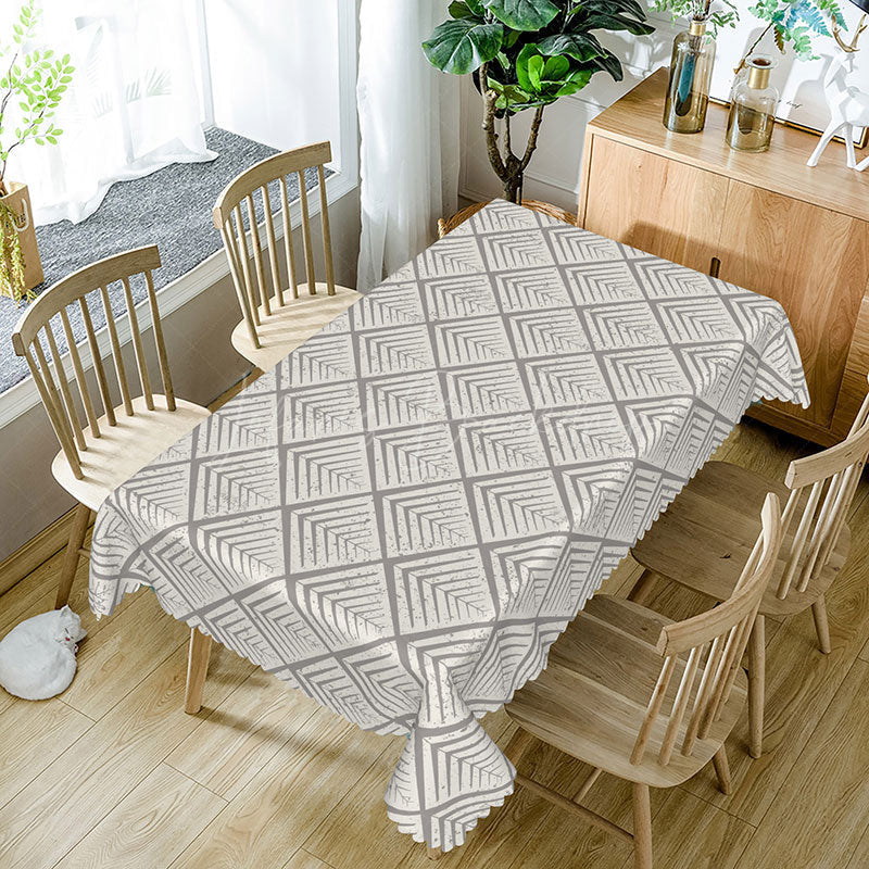 Lofaris Modern Beige Embossed Pattern Rectangle Tablecloth