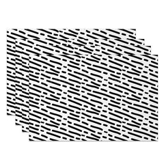 Lofaris Modern Black and White Polka Dot Set of 4 Placemats for Contemporary Fun Kitchen Dining Table Decor