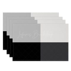 Lofaris Modern Black Grey Cross Grid Set of 4 Placemats