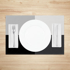 Lofaris Modern Black Grey Cross Grid Set of 4 Placemats