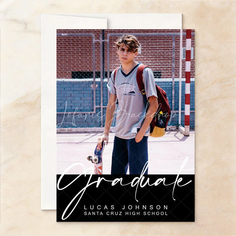 Lofaris Modern Black Set of 20 Custom Personalized Graduation Photo Collage Invitation Class 2026 Future Party