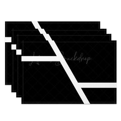 Lofaris Modern Black White Spliced Pattern Set Of 4 Placemats