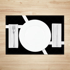 Lofaris Modern Black White Spliced Pattern Set Of 4 Placemats