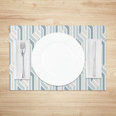 Lofaris Modern Blue and Pink Abstract Geometric Set of 4 Placemats for Contemporary Colorful Kitchen Decor