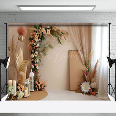 Lofaris Modern Boho Floral Leaf Wedding Photography Backdrop