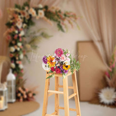 Lofaris Modern Boho Floral Leaf Wedding Photography Backdrop