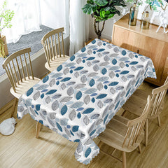 Lofaris Modern Botanical Rectangle Tablecloth with Repeating Leaf Shapes for Geometric and Greenery Decor