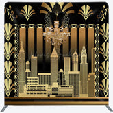 Lofaris Modern Gatsby World Black Square Tension Backdrop