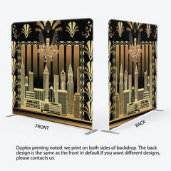 Lofaris Modern Gatsby World Black Square Tension Backdrop