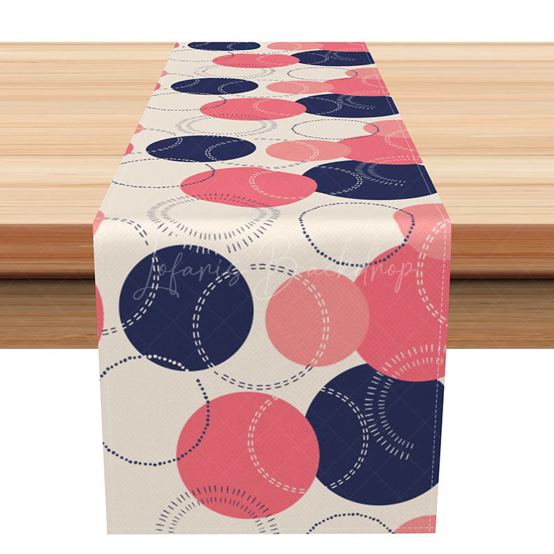 Lofaris Modern Geometric Table Runner in Navy and Pink Contemporary Kitchen Decor for Parties Dinner Events