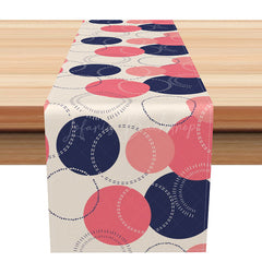 Lofaris Modern Geometric Table Runner in Navy and Pink Contemporary Kitchen Decor for Parties Dinner Events