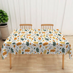 Lofaris Modern Gold Glitter Leaf Rectangle Tablecloth for Elegant Fall Autumn and Thanksgiving Decor
