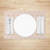 Lofaris Modern Gray and Pink Rhombus Dining Set of 4 Placemats for Contemporary Geometric Kitchen Table Decor