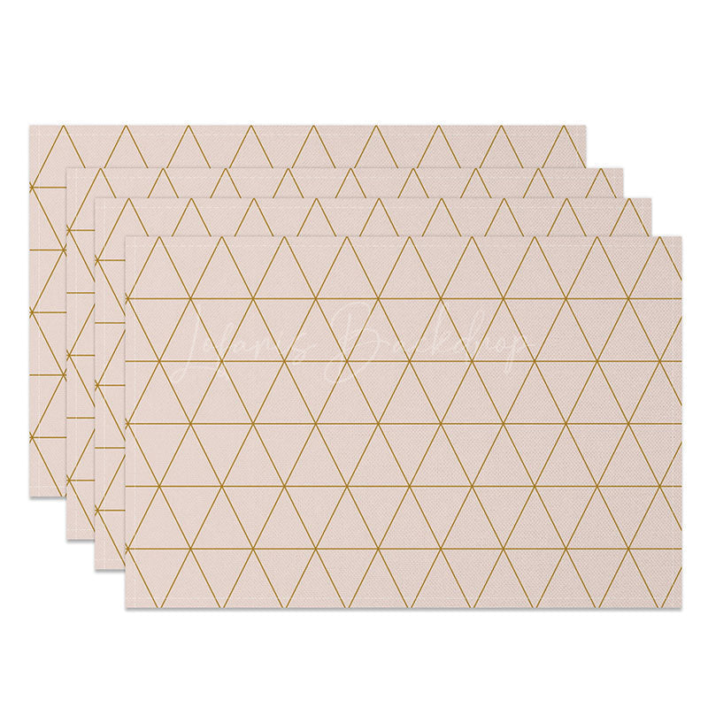 Lofaris Modern Gray and Pink Rhombus Dining Set of 4 Placemats for Contemporary Geometric Kitchen Table Decor