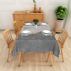 Lofaris Modern Grey Lines Edging Rectangle Tablecloth