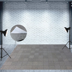 Lofaris Modern Grey Stone Pattern Plaid Fabric Floor Mat