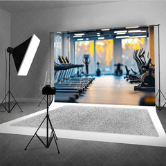 Lofaris Modern Gym Interior Sports Backdrop Fitness Center Treadmills Workout Background Athletic Photography Prop