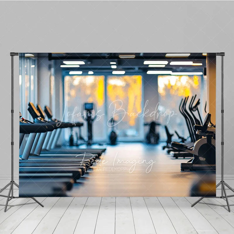 Lofaris Modern Gym Interior Sports Backdrop Fitness Center Treadmills Workout Background Athletic Photography Prop