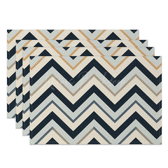 Lofaris Modern Herringbone Geometric Pattern Set of 4 Placemats for Farmhouse and Contemporary Kitchen Dining