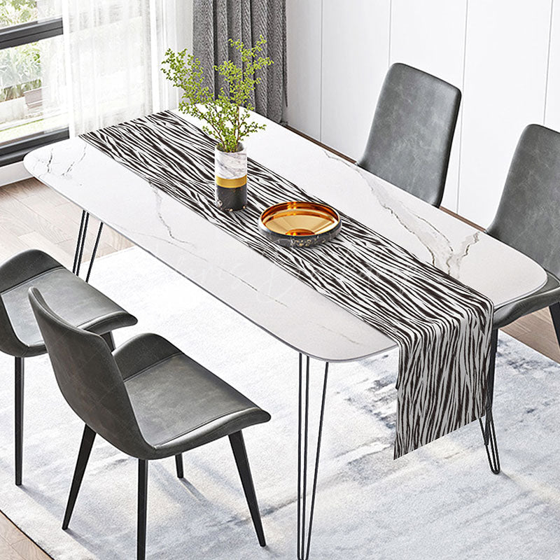 Lofaris Modern Minimalist Table Runner with Black Irregular Stripes for Contemporary and Scandinavian Kitchen