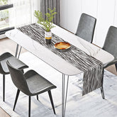 Lofaris Modern Minimalist Table Runner with Black Irregular Stripes for Contemporary and Scandinavian Kitchen