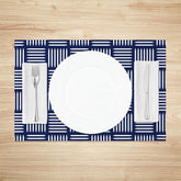 Lofaris Modern Navy Blue Stripe Pattern Set of 4 Placemats