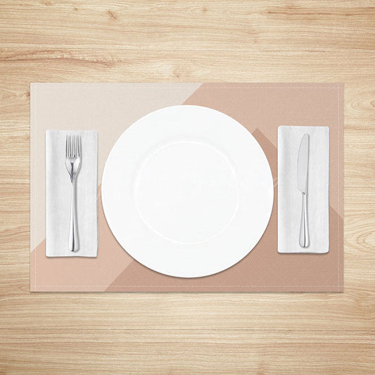 Lofaris Modern Pink and White Geometric Pattern Set of 4 Placemats for Girls Room Party Kitchen Decor