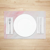 Lofaris Modern Pink and White Gradient Placemats Set of 4 with Faux Cement Texture for Contemporary Dining