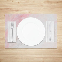 Lofaris Modern Pink and White Gradient Placemats Set of 4 with Faux Cement Texture for Contemporary Dining