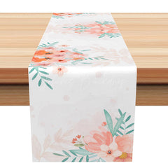 Lofaris Modern Pink Floral Table Runner Abstract Botanical Dining Decor Simple and Elegant Spring Kitchen Linen