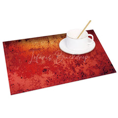 Lofaris Modern Red Ombre with Distressed Speckle Set of 4 Placemats for Abstract and Contemporary Dining Decor