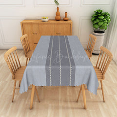 Lofaris Modern Simple Grey Stripe Rectangle Tablecloth for Minimalist Farmhouse Kitchen and Everyday Dining