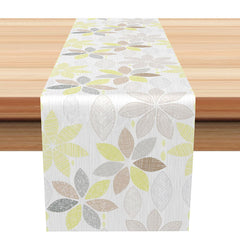 Lofaris Modern Table Runner with Oval and Circle Floral Designs Abstract Botanical Decor Simple Chic Kitchen Linen