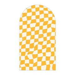 Lofaris Modern Twisted Checkered Arch Backdrop Charming Plaid Pattern Party Decor For Birthday