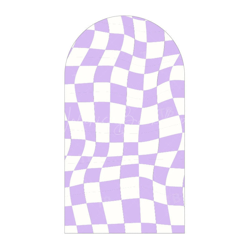 Lofaris Modern Twisted Checkered Arch Backdrop Charming Plaid Pattern Party Decor For Birthday