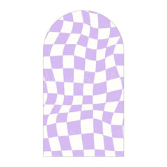 Lofaris Modern Twisted Checkered Arch Backdrop Charming Plaid Pattern Party Decor For Birthday
