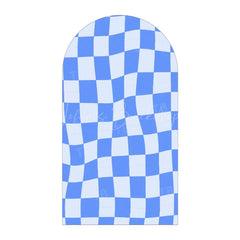 Lofaris Modern Twisted Checkered Arch Backdrop Charming Plaid Pattern Party Decor For Birthday
