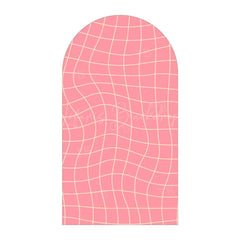 Lofaris Modern Twisted Checkered Arch Backdrop Charming Plaid Pattern Party Decor For Birthday