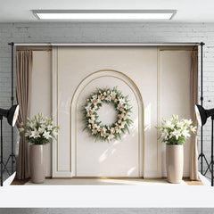 Lofaris Modern Wall Wreath Floral Vase Wedding Photo Backdrop